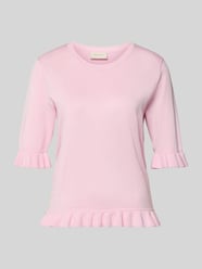 t-shirt o kroju regular fit z mieszanka wiskozy model 'Katie' od FREE/QUENT - 35