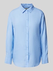 Bluse aus Leinen in unifarbenem Design von Gina Tricot Blau - 46