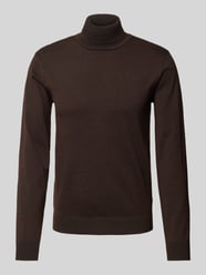 Rollkragenpullover mit Teilungsnähten von Blend Braun - 16