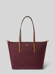 Torba shopper z fakturowanym wzorem model ‘KEATON’ od Lauren Ralph Lauren Czerwony - 7