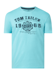 T-Shirt mit Logo-Print  von Tom Tailor Türkis - 48