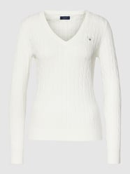 Gebreide pullover met kabelpatroon van Gant Wit - 23