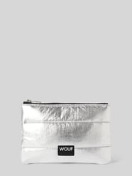 Kosmetiktasche mit Steppnähten Modell 'Silver Glossy' von WOUF Grau - 42