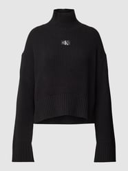 Gebreide pullover met labelpatch van Calvin Klein Jeans Zwart - 8