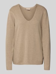 Gebreide pullover met deelnaad, model 'Claura' van FREE/QUENT Beige - 12