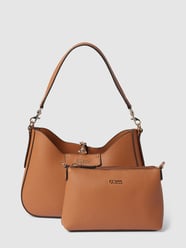 Torba hobo z imitacji skóry model ‘BRENTON’ od Guess Brązowy - 19