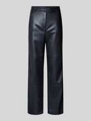 Straight fit stoffen broek in leerlook, 'STRUZZO' van MaxMara Leisure - 8