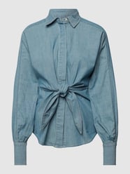 Jeansbluse mit Knoten-Detail von Lauren Ralph Lauren Blau - 34