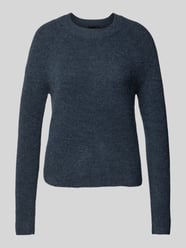 Sweter z dzianiny o kroju regular fit z prążkowanej dzianiny model ‘ELLEN’ od Pieces Zielony - 32