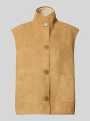 Bodywarmer met opstaande kraag en keerbare functie van Karo Kauer Beige - 8