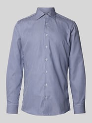 Slim Fit Business-Hemd mit Haifischkragen von Eterna Blau - 44