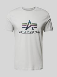 T-Shirt mit Label-Print Modell 'Rainbow' von Alpha Industries Grau - 35