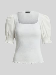 T-shirt z marszczeniem o kroju slim fit z czystej bawełny od Lauren Ralph Lauren - 2
