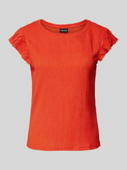 T-Shirt mit Strukturmuster Modell 'LUNA' von Pieces Rot - 42