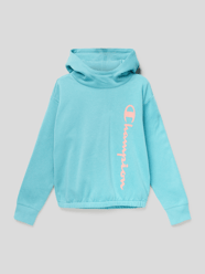 Bluza z kapturem i detalem z logo od CHAMPION Turkusowy - 36