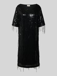 Knielange jurk met pailletten en franjes van Milano Italy - 39