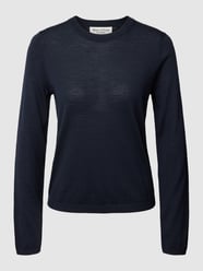 Gebreide pullover met ribboorden van Marc O'Polo Blauw - 44