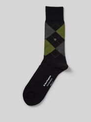 Socken aus Schurwoll-Mix mit Label-Detail Modell 'Edinburgh' von Burlington Schwarz - 28