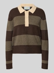 Sweter z dzianiny z kołnierzykiem polo model 'RUBY' od JJXX - 2