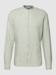 Slim Fit Freizeithemd mit Allover-Streifenmuster von Roy Robson Grün - 16
