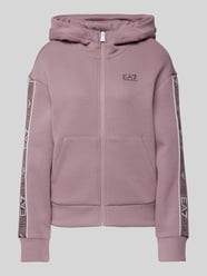 Sweatjacke mit Label-Print von EA7 Emporio Armani Lila - 43