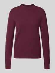 Gebreide pullover van een mix van wol en kasjmier met ronde hals van comma Bordeaux - 44