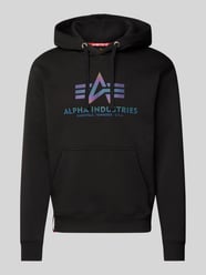 Hoodie mit Label-Print von Alpha Industries Schwarz - 2