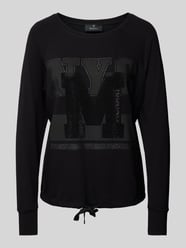 Sweatshirt mit Strasssteinbesatz von monari Schwarz - 3