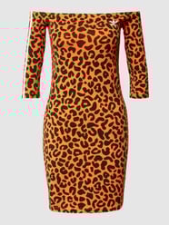 Off-Shoulder-Minikleid mit Allover-Animal-Print von adidas Originals Orange - 14