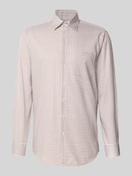 Regular fit zakelijk overhemd met kentkraag en borstzak van SEIDENSTICKER REGULAR FIT Beige - 7