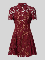 Minikleid mit Allover-Spitzenbesatz von Self-Portrait Bordeaux - 15