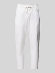 Spodnie lniane o kroju tapered z mieszanki bawełny i lnu model 'LINUS' od ONLY & SONS - 9