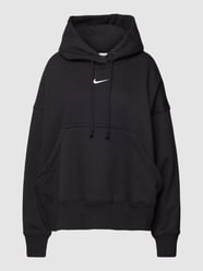 Hoodie mit Känguru-Tasche und Logo-Detail von Nike Schwarz - 27
