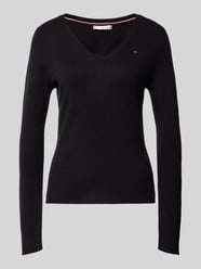 Pullover mit abgerundetem V-Ausschnitt Modell 'SOFT WOOL' von Tommy Hilfiger Schwarz - 14