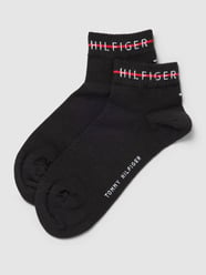 Socken mit Label-Detail im 2er-Pack Modell 'MEN QUARTER 2P' von Tommy Hilfiger Schwarz - 5