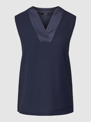 Bluzka z obszyciem w kontrastowym kolorze z satyny od Esprit Collection Niebieski - 37