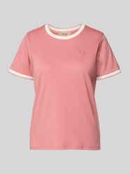 T-shirt z detalem z logo model 'Molina' od MOS MOSH Fuksjowy - 35