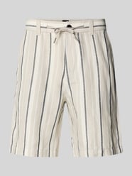 Straight Leg Chinoshorts Leinen-Baumwoll-Mix Modell 'CHINO_ST_SHORTS_2' von BOSS Orange Beige - 18