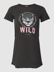 PLUS SIZE T-shirtjurk met motiefprint, model 'IKO LEO' van ONLY CARMAKOMA Grijs / zwart - 24
