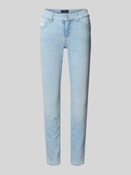 Jeansy o kroju slim fit z haftem od Marc Cain - 7