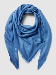Schal mit ausgefransten Abschlüssen Modell 'Leonida' von BOSS Blau - 45