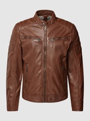 Leren jack met ritszakken, model 'Derry' van Gipsy Bruin - 37