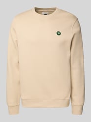 Sweatshirt met logobadge, model 'Tye' van Wood Wood Beige - 21