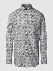 Regular fit zakelijk overhemd met all-over motiefprint, model 'marc' van Matinique Blauw / turquoise - 33