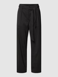 Stoffen broek met stoffen riem, model 'Andrea' van Saint Tropez Grijs / zwart - 25