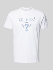 T-Shirt mit Label-Print von Guess Weiß - 40