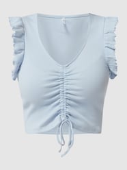 Crop Top mit Raffungen Modell 'Laila' von Only Blau / Türkis - 26