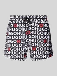 Regular Fit Badehose mit Label-Print Modell 'TORTUGA' von HUGO Schwarz - 42