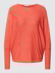 Gebreide pullover met geribde mouwboorden van B.Young Oranje - 24
