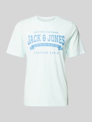 T-Shirt mit Label-Print von Jack & Jones Blau - 11